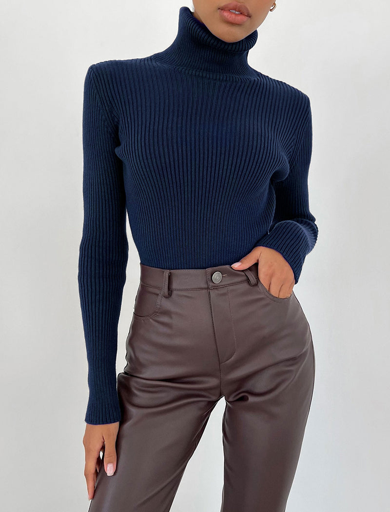 Ribbed Turtleneck Sweater