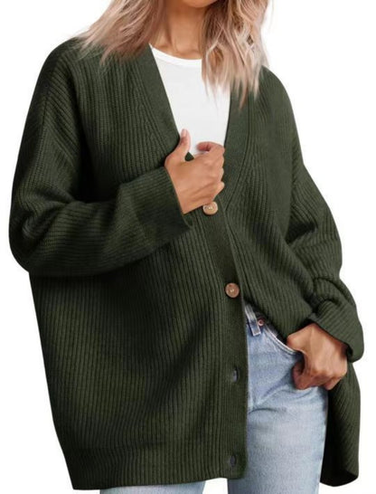 Oversized Button-Front Cardigan