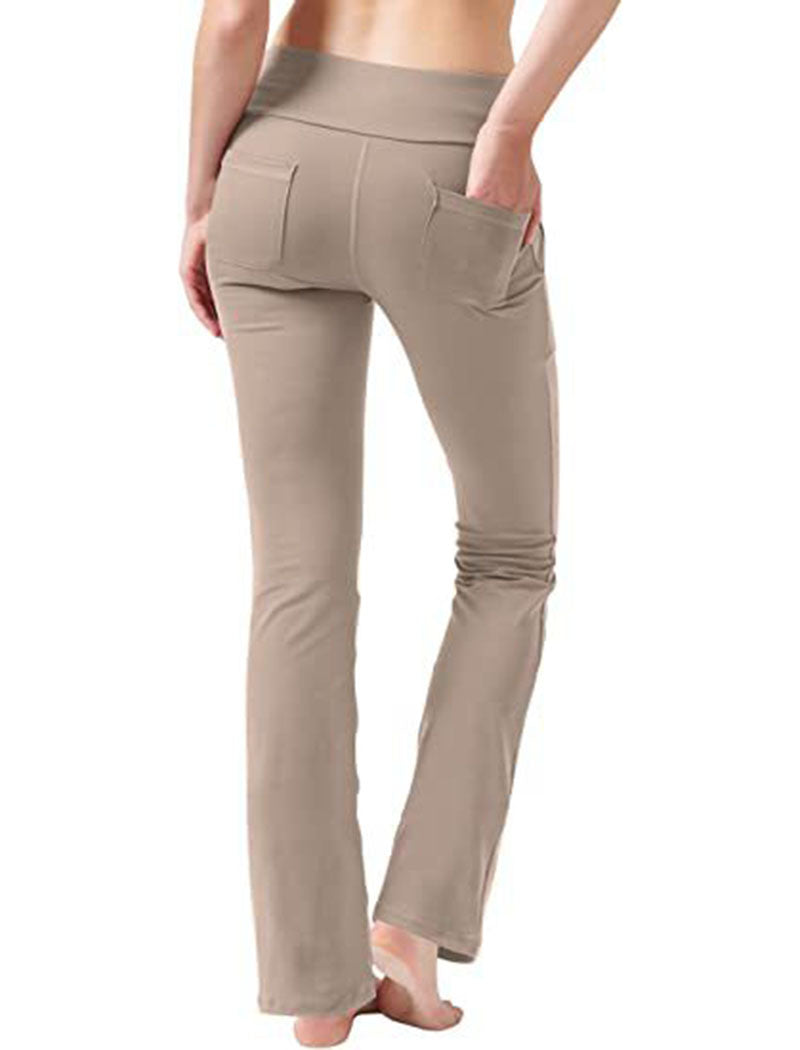 High-Waisted Pockets Flared Yoga Pants