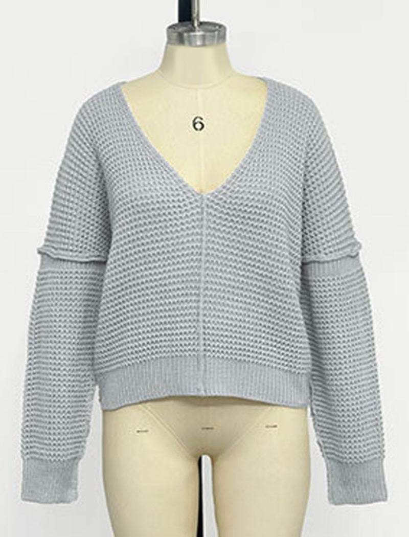 V-Neck Loose Fit Knit Sweater