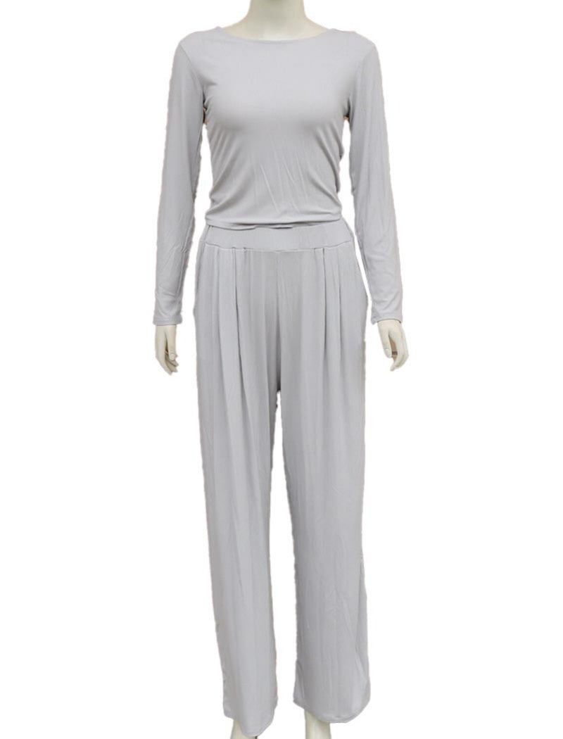 Ribbed Wide-Leg Lounge Set