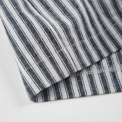 Striped Straight-Leg Casual Pants