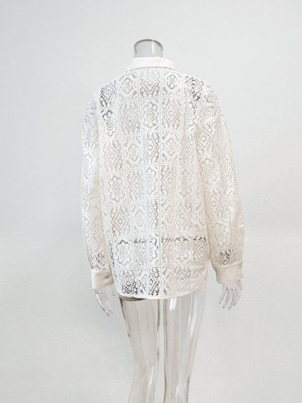 Button-Up Lace Shirt