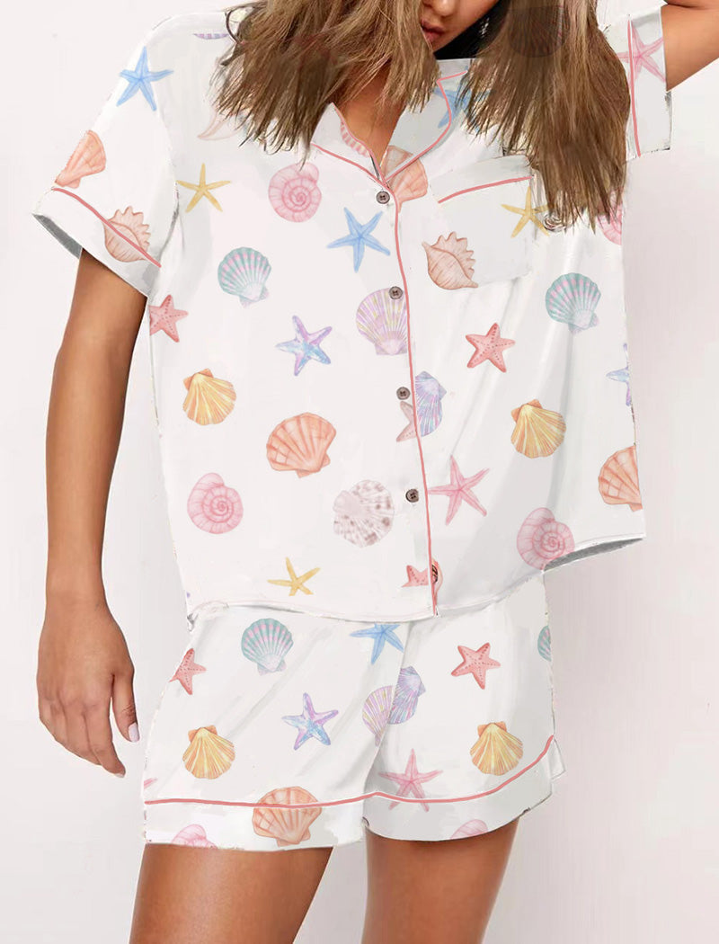 Ice Cream Bow Print Pajama Set