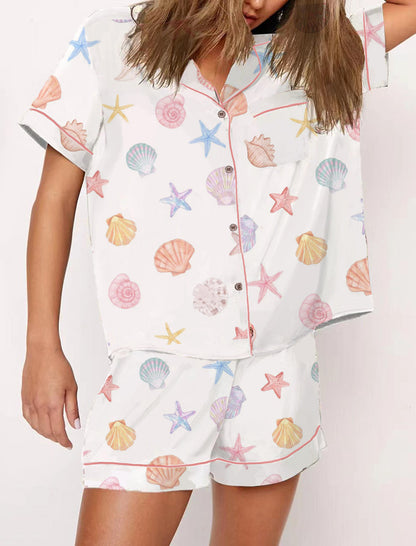 Ice Cream Bow Print Pajama Set