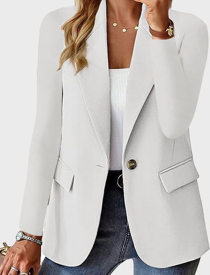 Notched Single-Button Blazer