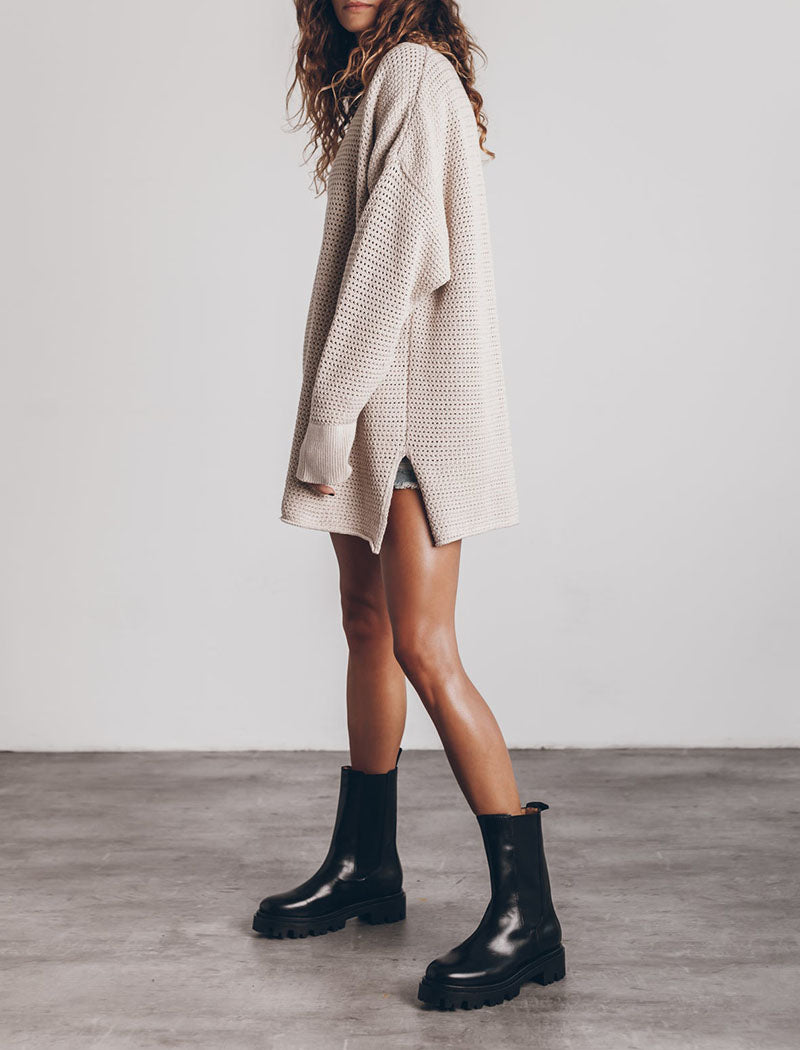 Oversized Knit Tunic Sweater