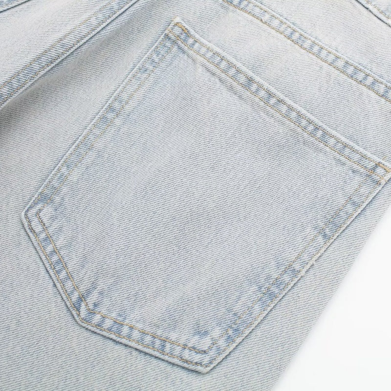 Two-Tone Straight-Leg Jeans