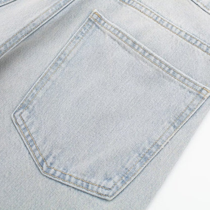 Two-Tone Straight-Leg Jeans