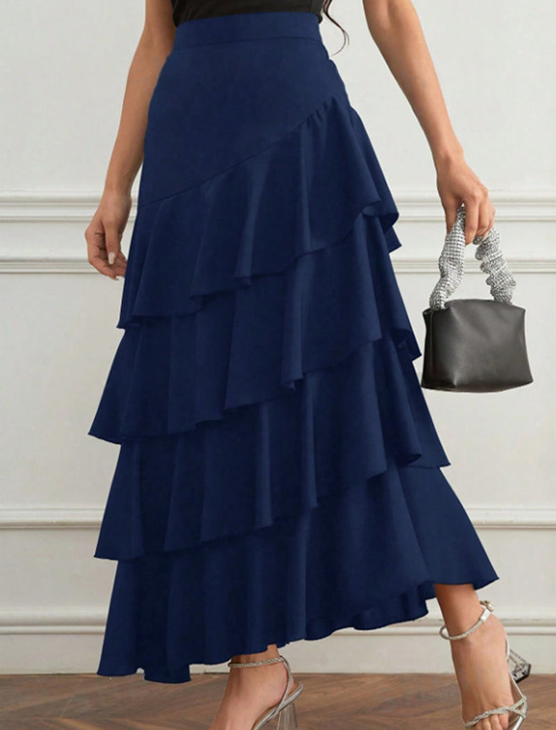 Tiered Ruffle Maxi Skirt