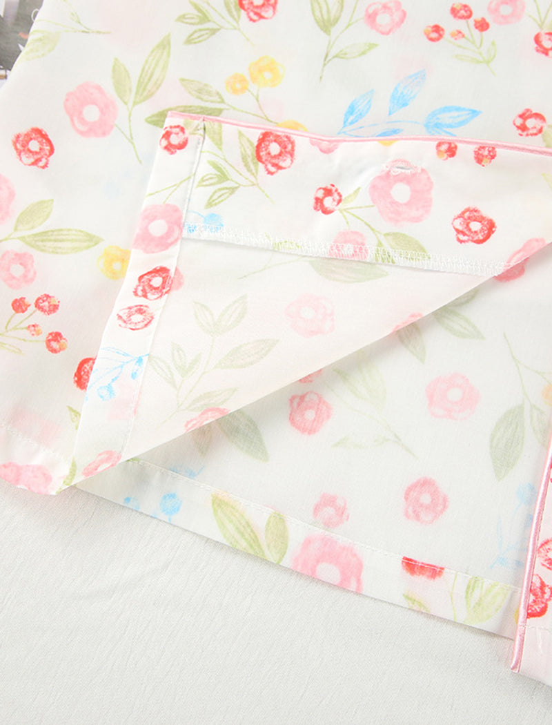 Floral Print Long Pajama Set