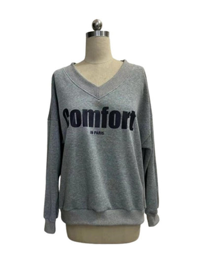 V-Neck Comfort Print Pullover