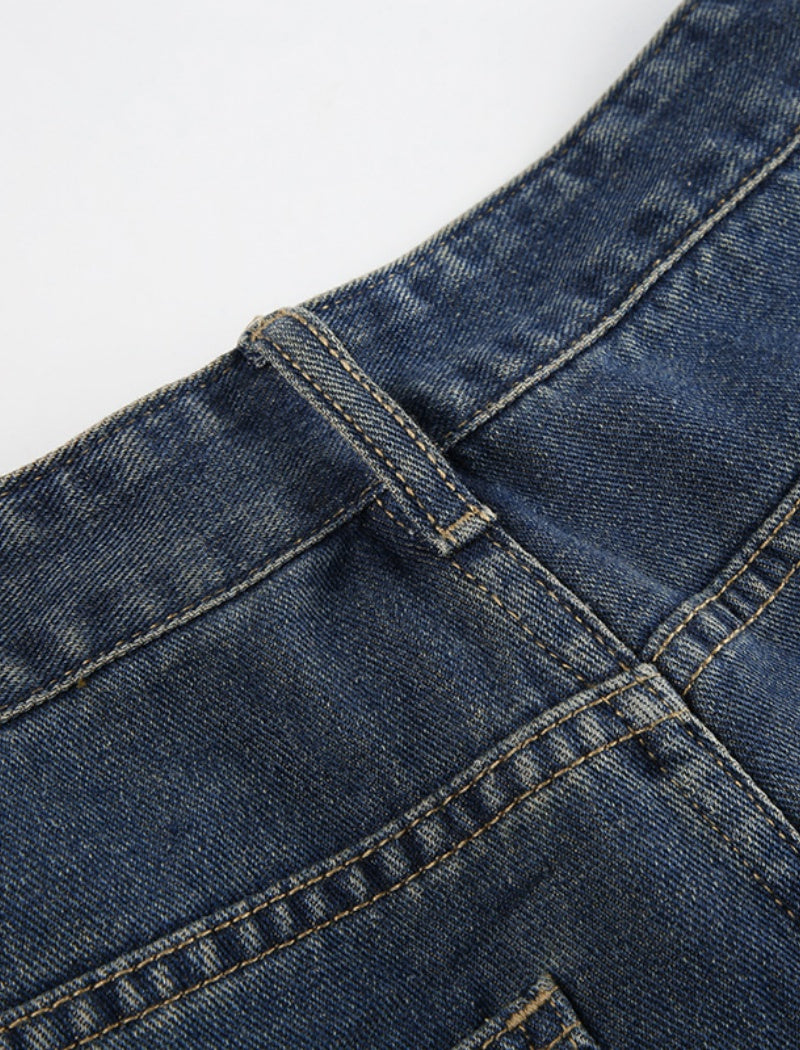 Ombre Wide-Leg Denim Pants