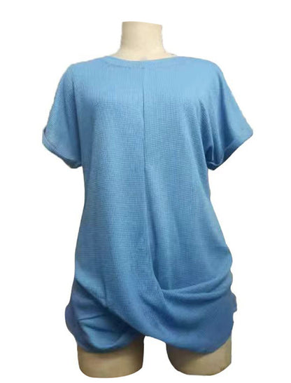 Short-Sleeve Knit Casual Top