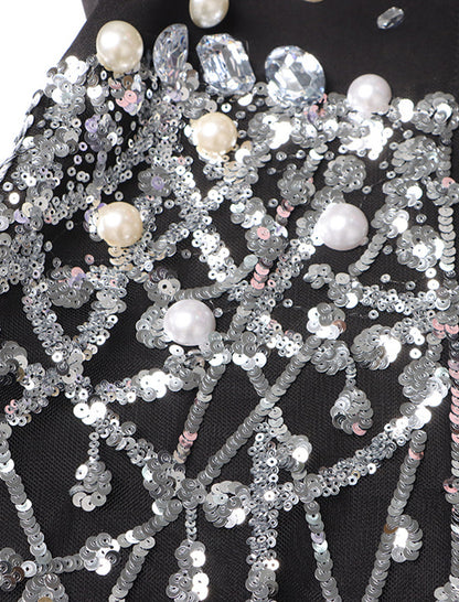 Embellished Faux Pearl Blazer