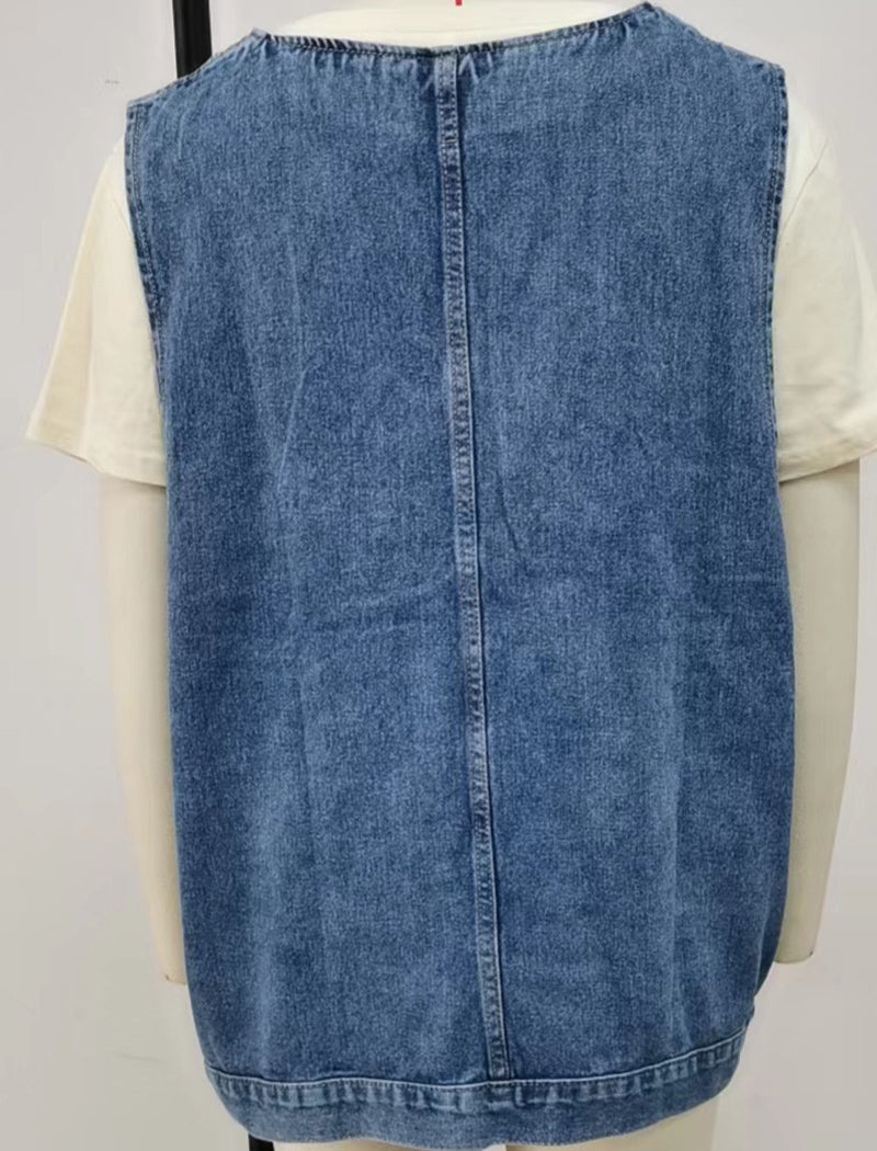Sleeveless Denim Vest