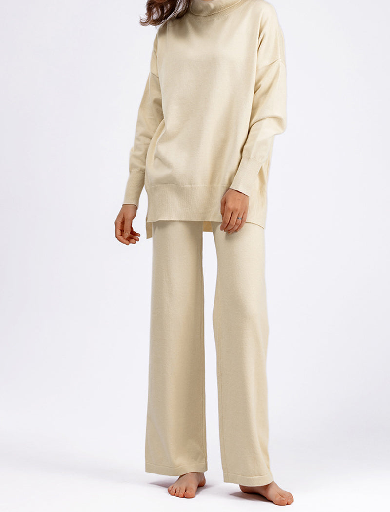 Oversized Turtleneck Sweater and Wide-Leg Pants Set