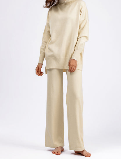 Oversized Turtleneck Sweater and Wide-Leg Pants Set