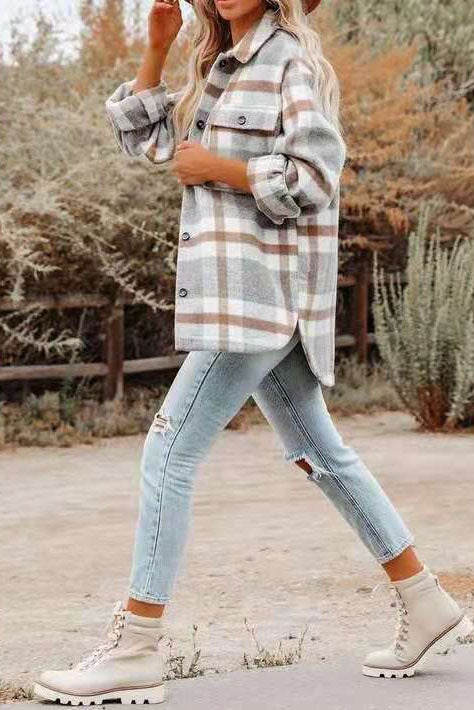 Plaid Button-Up Shacket