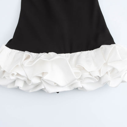 Ruffled Hem Sleeveless Mini Dress