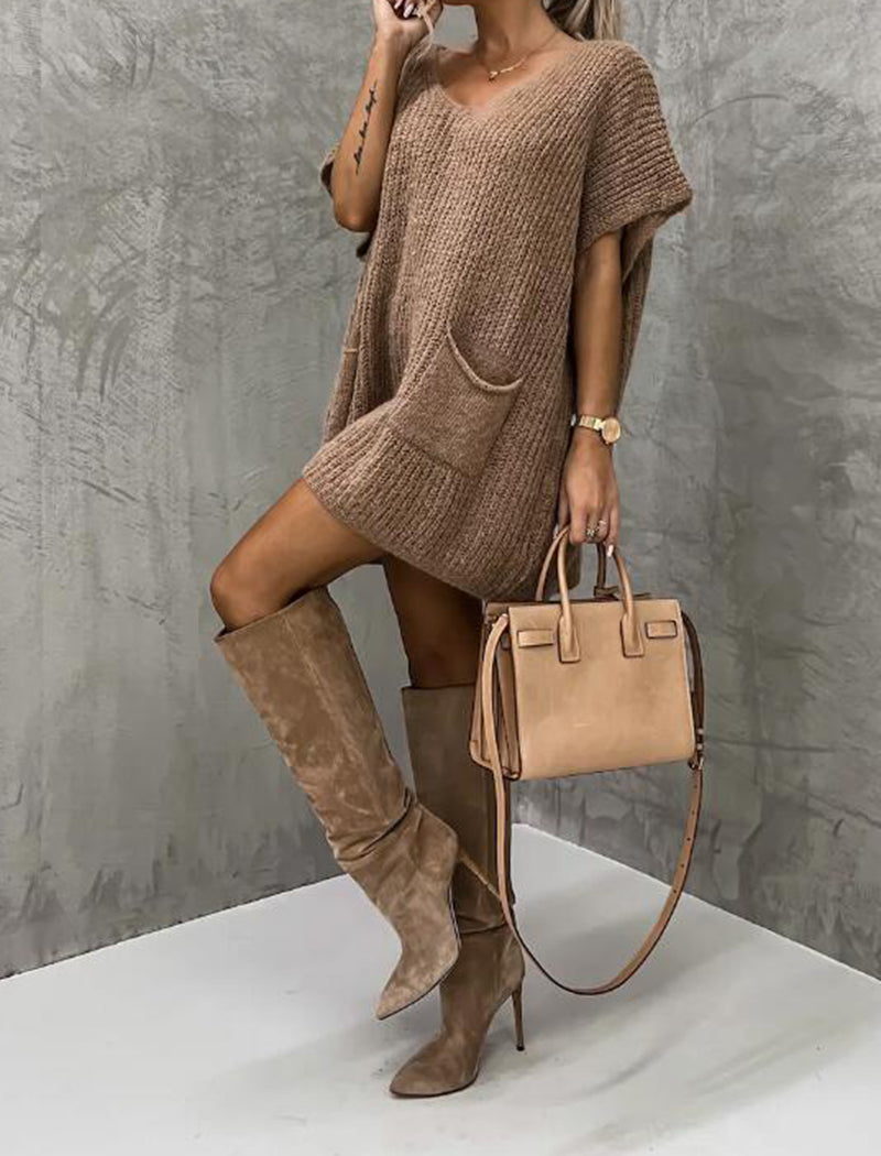 Oversized Knit Sweater Dress