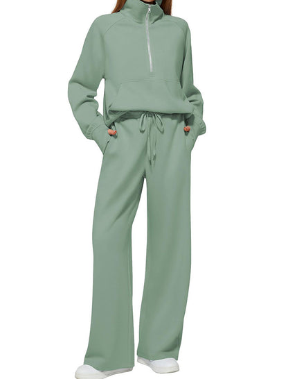 High Neck Zip-Up Lounge Set
