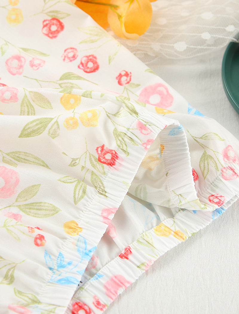 Floral Print Long Pajama Set