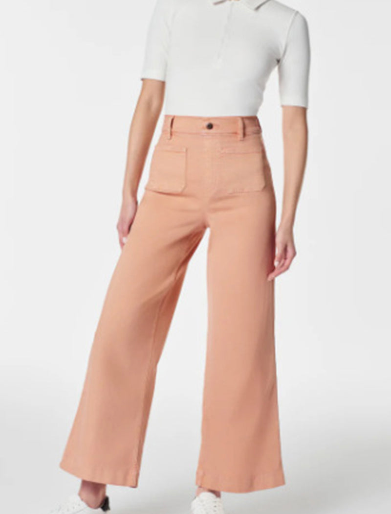 High-Waisted Wide-Leg Jeans with Patch Pockets
