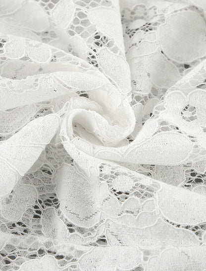 Sheer Floral Lace High-Waisted Pants