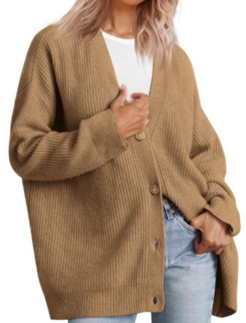 Oversized Button-Front Cardigan