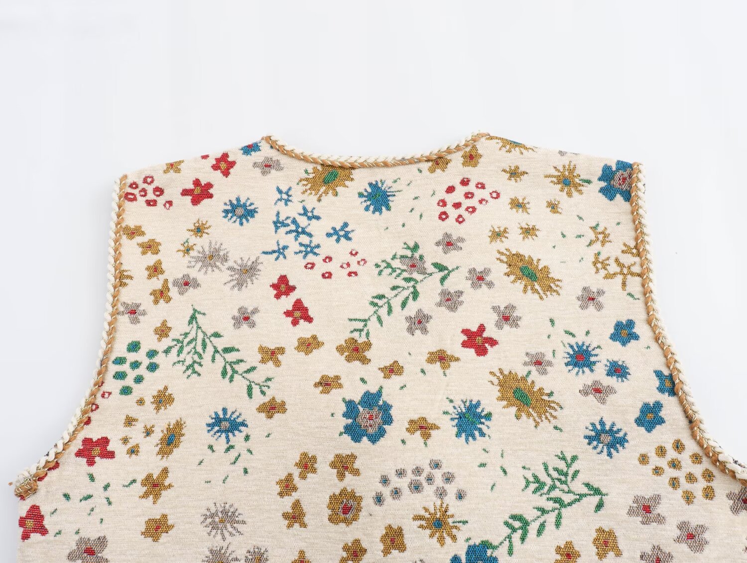 Cropped Floral Tie-Front Vest