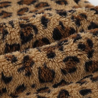 Leopard Print Tie-Waist Fuzzy Pants
