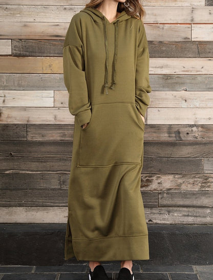 Casual Hoodie Long Dress