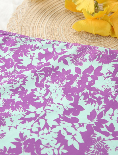 Floral Printed Matching Set with Wide-Leg Pants