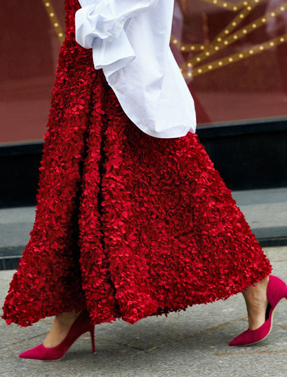 Floral Print High Slit Maxi Skirt