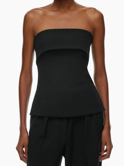 Solid Peplum Tube Top