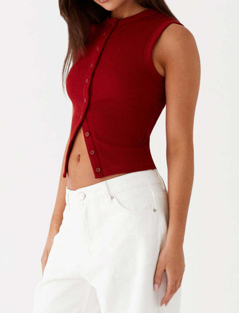 Slim Fit Sleeveless Vest