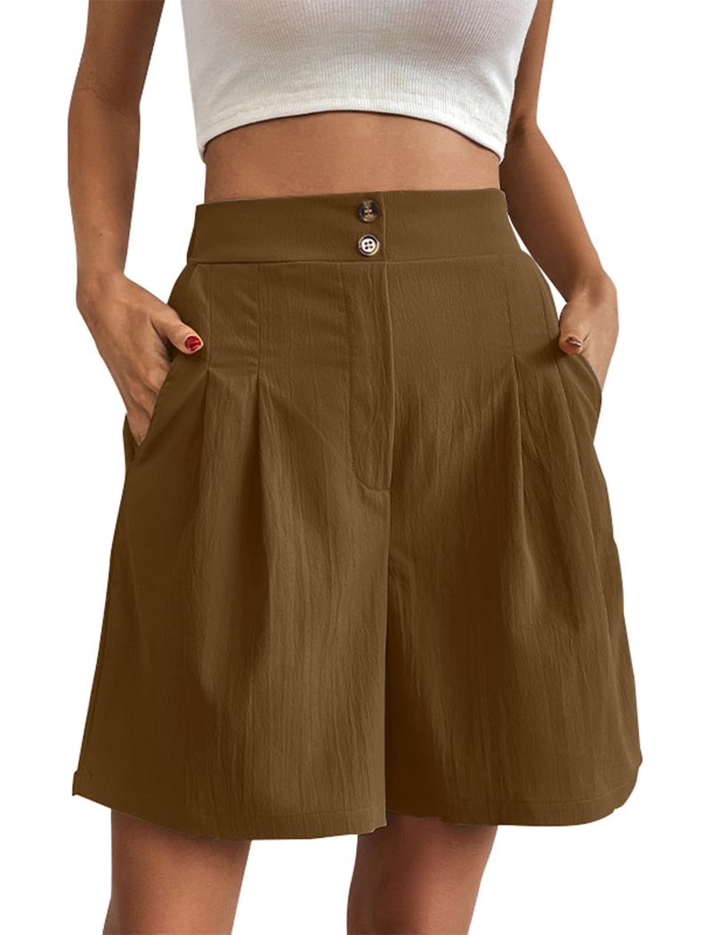 High-Rise Buttoned Shorts