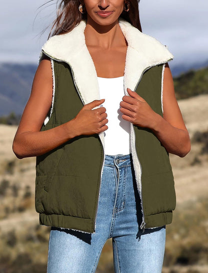 Reversible Zip-Up Quilted Vest