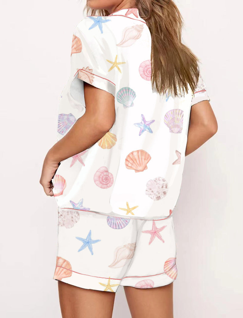 Ice Cream Bow Print Pajama Set