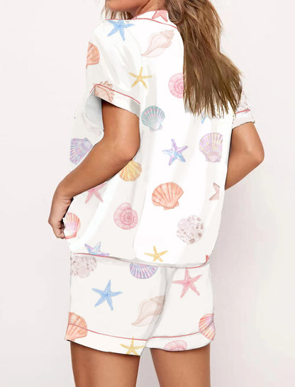 Ice Cream Bow Print Pajama Set
