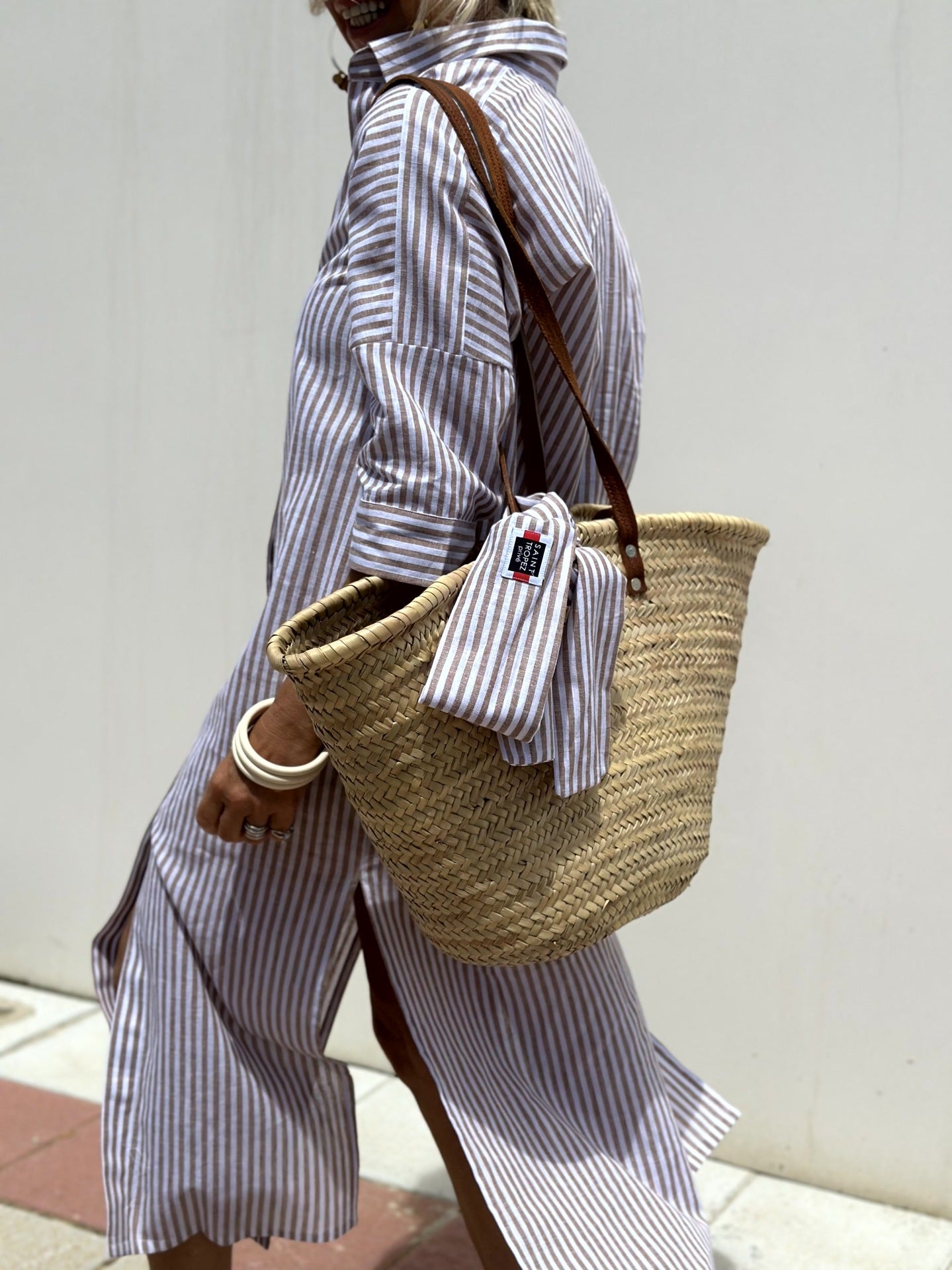 Striped Button-Up Shirt Dress