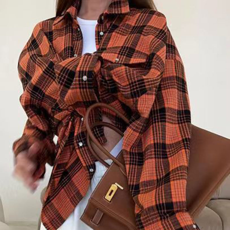 Plaid Button-Up Shirt