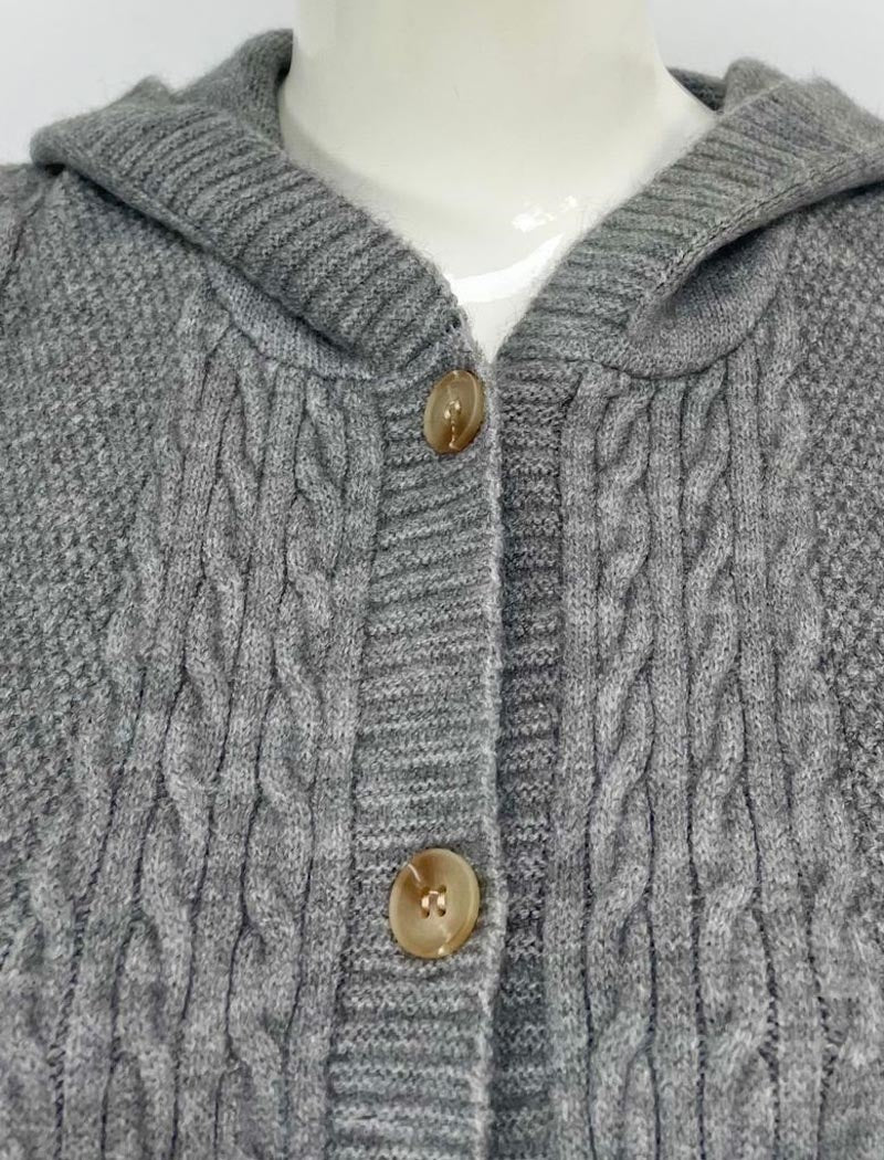 Cable-Knit Button-Up Sleeveless Vest