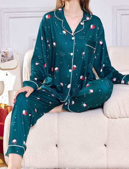 Festive Snowman Print Pajama Set