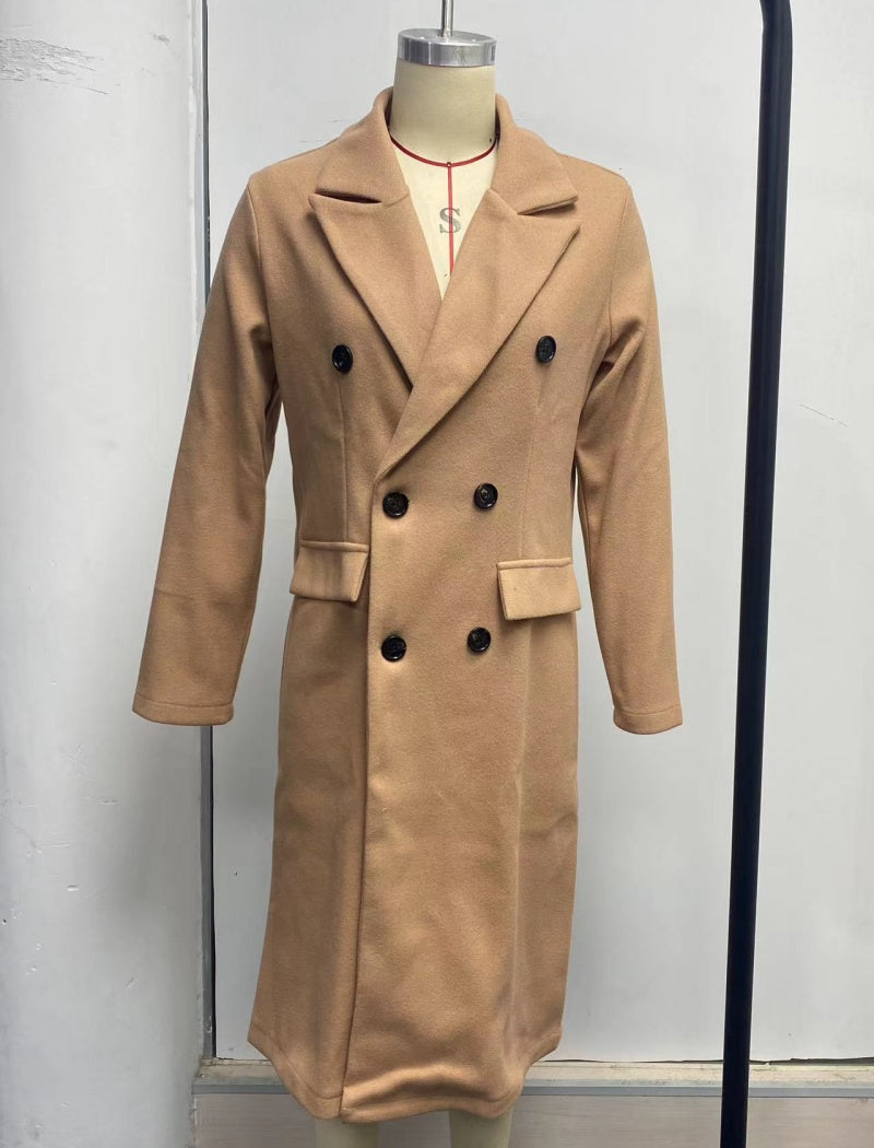 Double-Breasted Tailored Long Coat