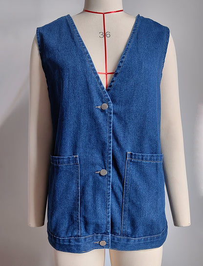 Sleeveless Denim Vest
