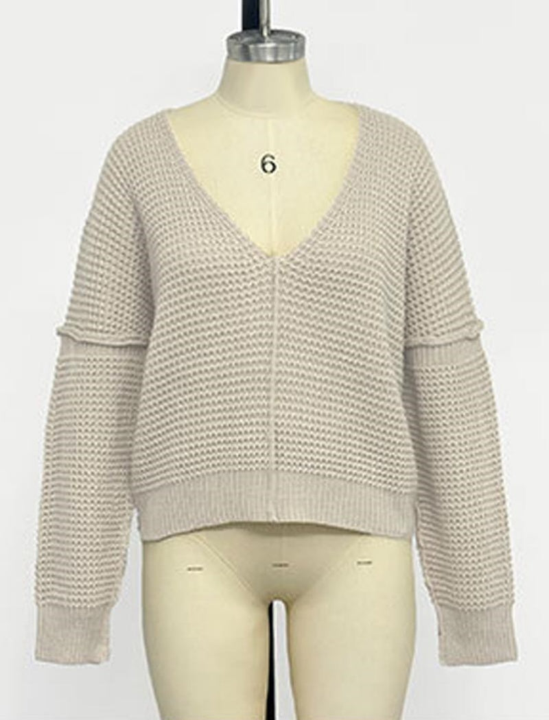 V-Neck Loose Fit Knit Sweater