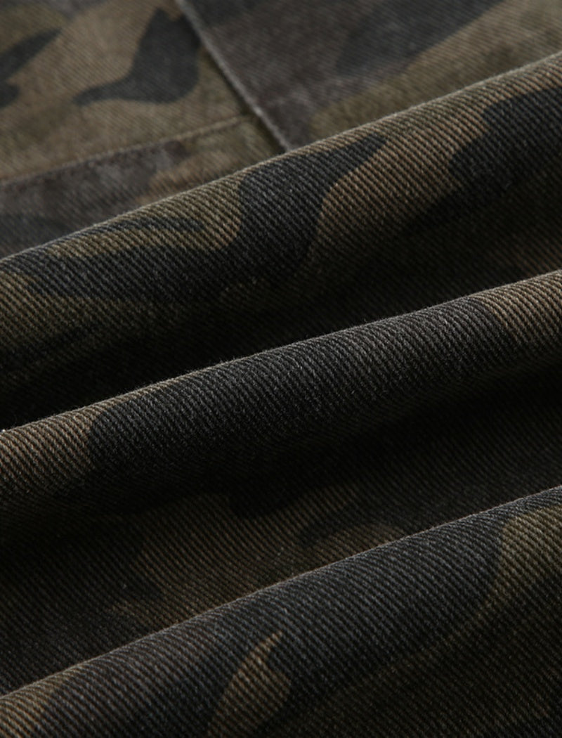 Camouflage Multi-pocket Relaxed-fit Jeans