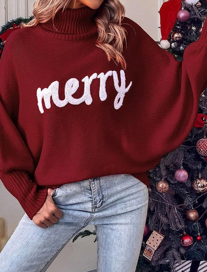 Oversized &quot;Merry&quot; Turtleneck Sweater